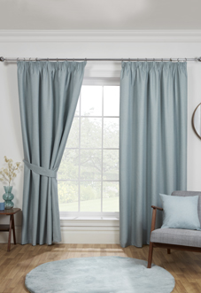 Eclipse (Blackout) Pencil Pleat, Duck Egg - Ready Made Curtains
